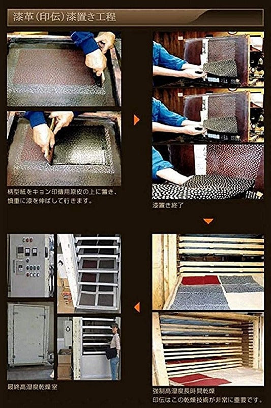 市松 柄メンズ 金運財布 印伝 長財布 組市松 紋 メンズ 鹿革 印傳 根付進呈 贈り物 日本製 (打ち出の小槌・黒/黒)