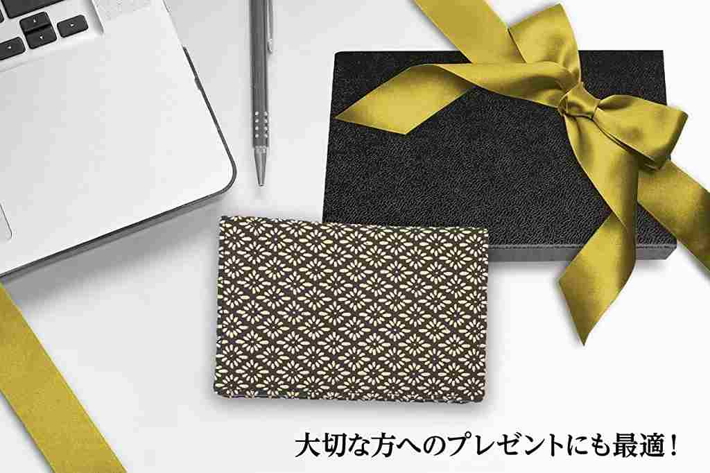 名刺入れ カードケース 印伝 メンズ 吉祥 菱菊 紋 縁起 日本製 ギフト 贈り物 鹿革 漆(ベージュ)