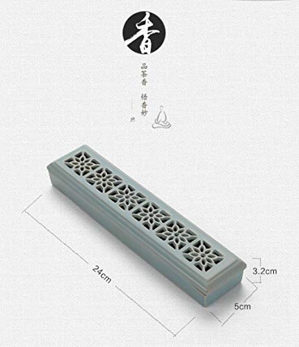 線香 立て 香炉 アロマ お香 置き 陶磁器 セット 机上 インテリア 横型 癒し 禅 (赤墨・あかすみ)