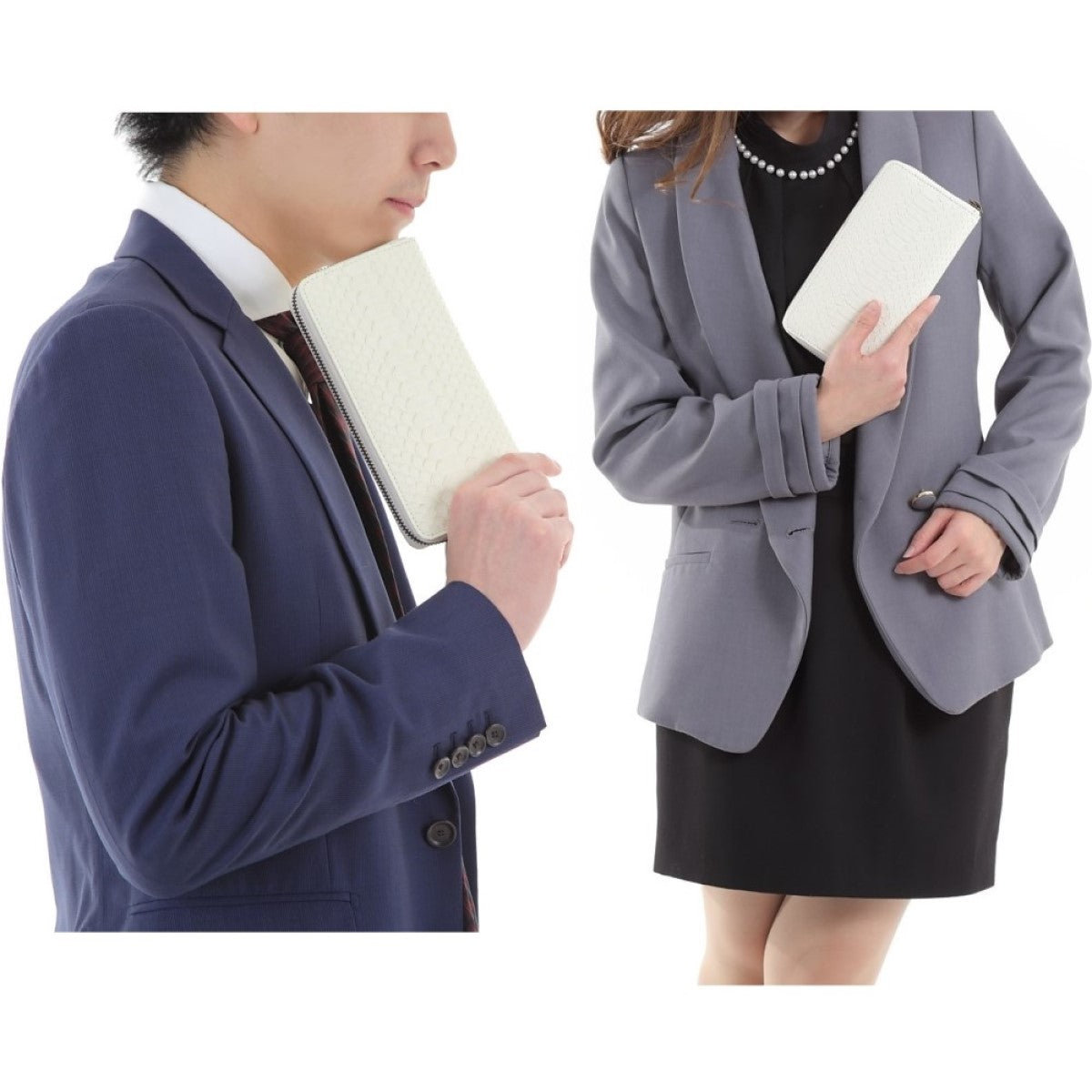 【 財神白蛇財布シリーズ 】 錦蛇 蛇革財布 日本製 白蛇 長財布 ラウンド財布