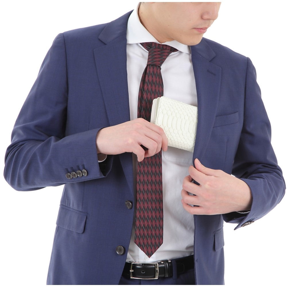 蛇革 Tsand(ティサンド) Tsand国産 白蛇 ラウンド 二つ折り財布 金運アップ 63270 オフホワイト (オフホワイト)