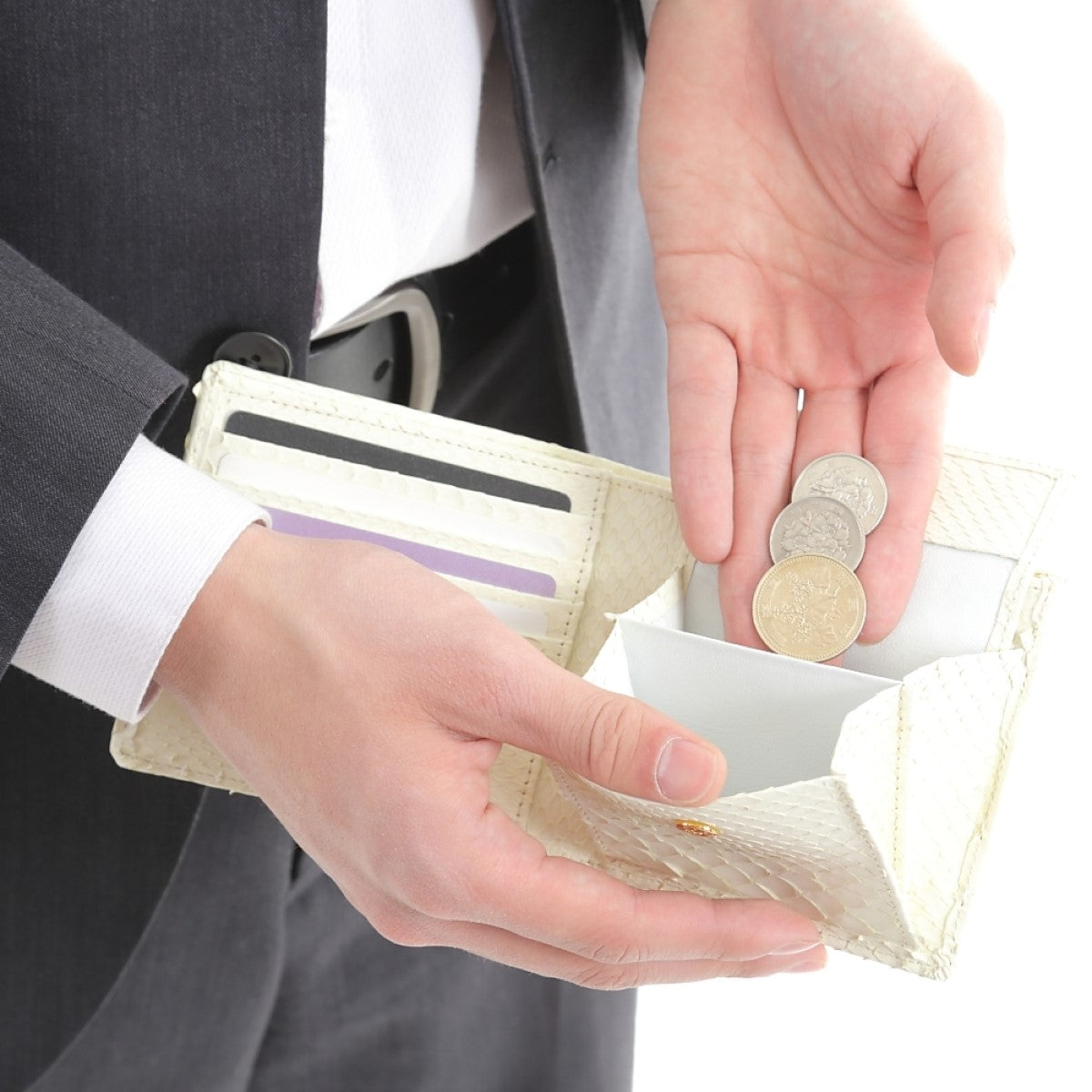 蛇革 白蛇 金運アップ 二つ折り財布 高級 錦蛇 表裏 無双 札入 メンズ 金運財布本革 レザー 日本製 (瓢箪 ひょうたん)
