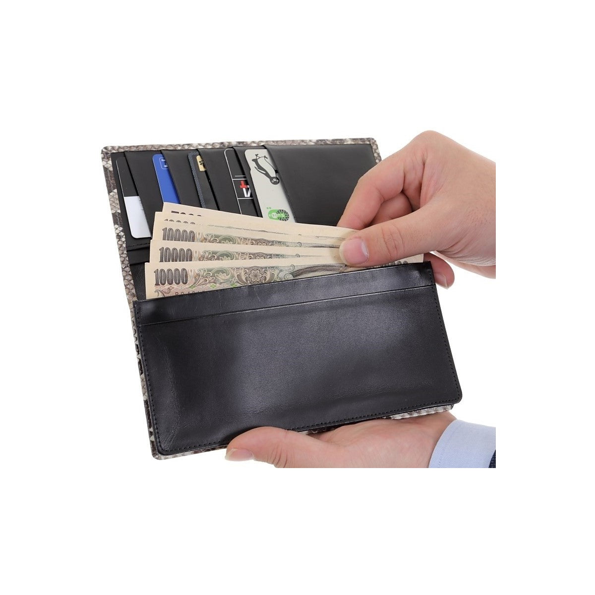 錦蛇本革財布 金運アップ ダイヤモンド メンズ 金運財布 レザー 日本製 (長財布【中牛皮革】)