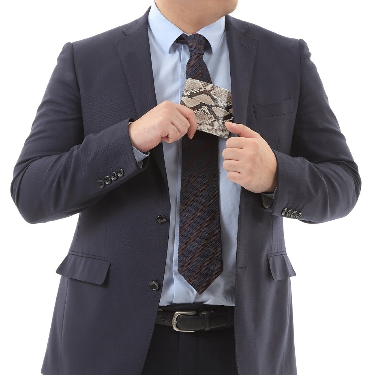 錦蛇本革財布 金運アップ ダイヤモンド レザー 日本製 (二つ折り財布【 中面・牛革コンビ 】)