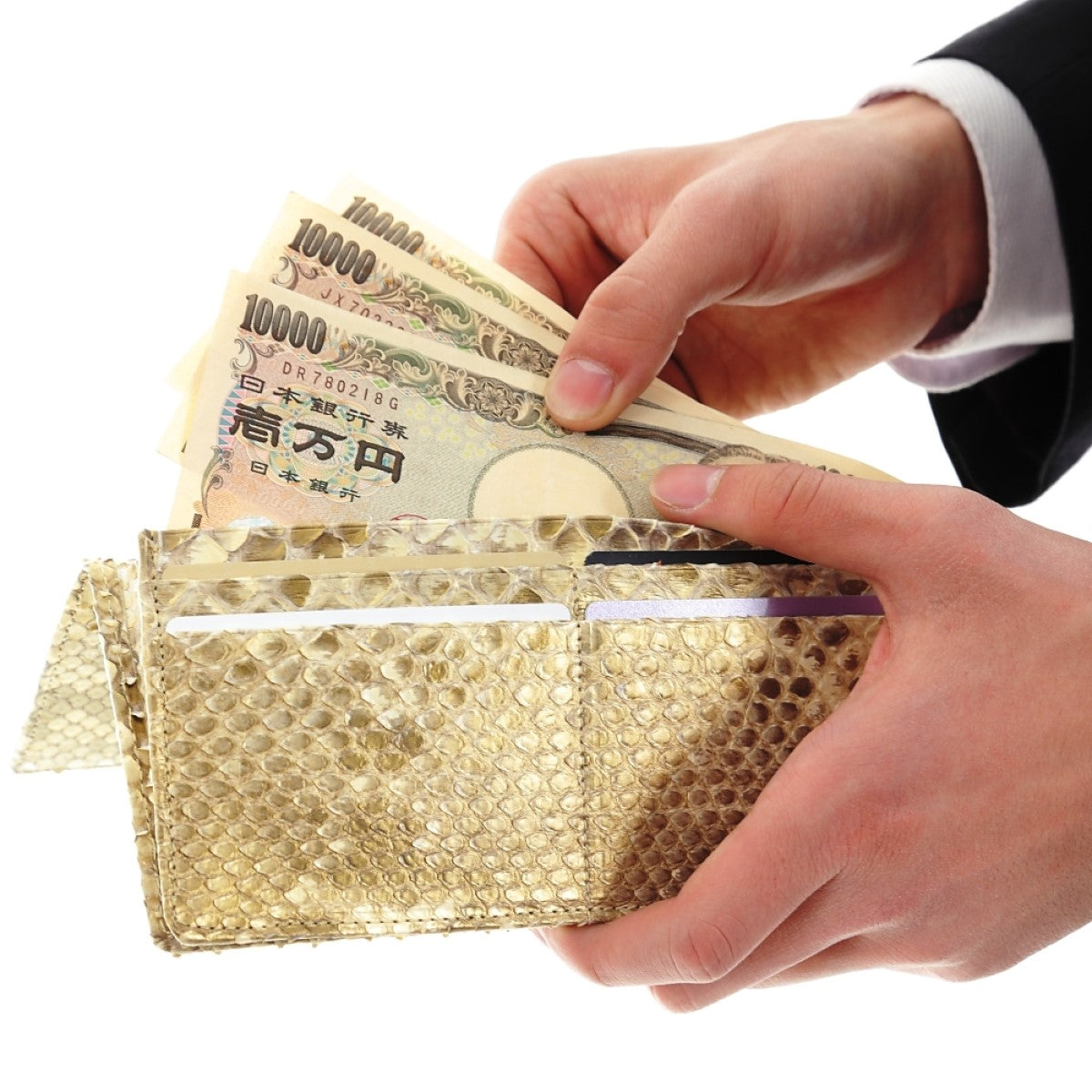 蛇革 ダイヤモンド 黄金 錦蛇 本革 長財布 金運アップ レザー 日本製 (黄金蛇) 蛇革財布 金運財布 蛇革 財布 長財布