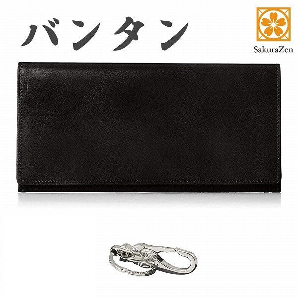 極薄 財布春財布 オイル レザー 本革 長財布 バンタン メンズ 姫路 手塗り パース 極薄 日本製 (ブラック)
