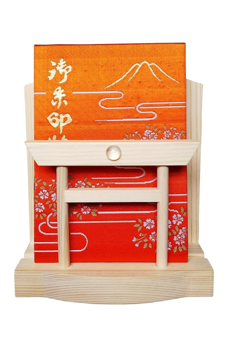 神棚 お札・ご朱印帳立て 御神札 モダン 飾り コンパクト 【 天然水晶 鳥居 】 令和 記念 (本体のみ【吊下げ器具付き】)