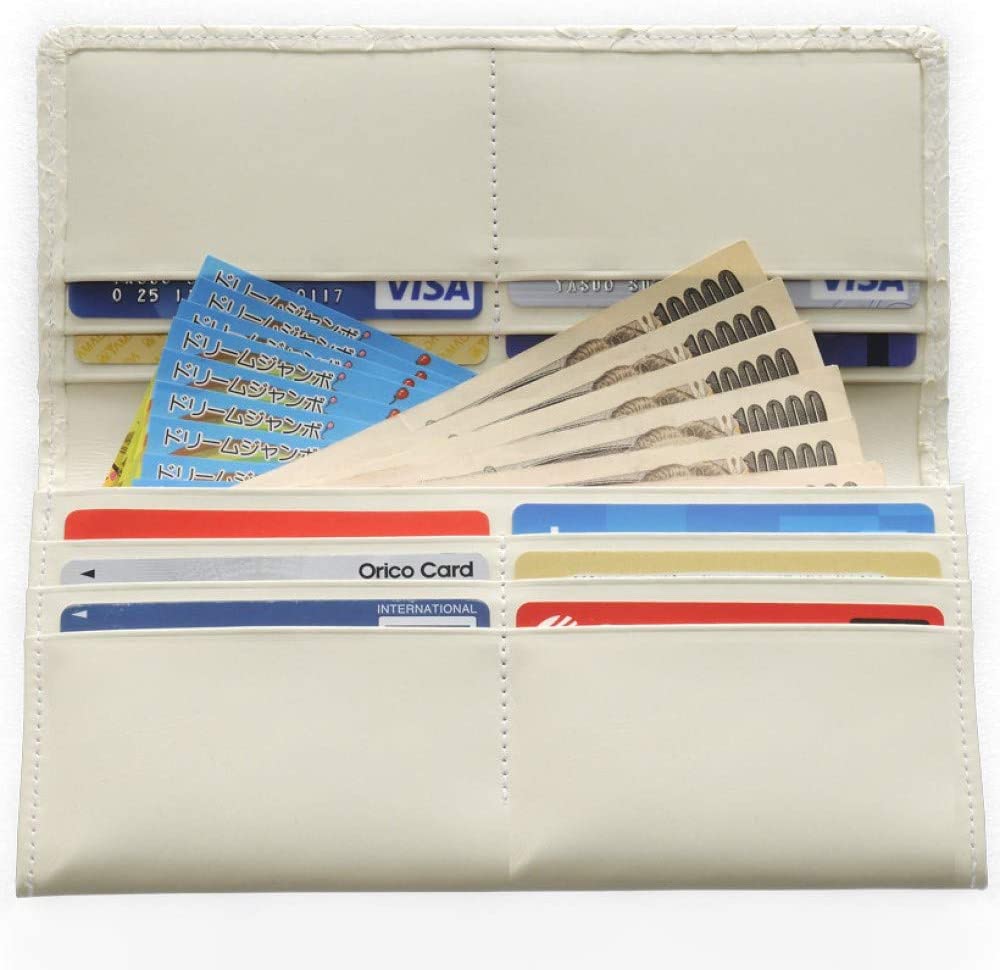 蛇革 金運アップ 【 白蛇財布 シリーズ 】メンズ ウオレット 錦蛇皮革 日本製 (長財布)