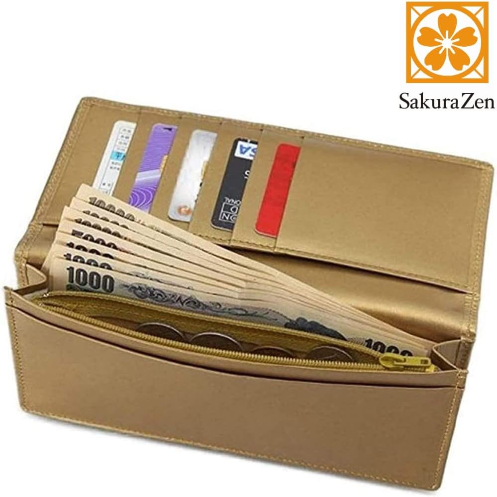 秘伝 皇帝龍 長財布 金運アップ 本金箔 刻印 牛 本革 財布 メンズ 金色 ゴールド 黄金 根付 進呈 日本製 (龍神ゴールドチャーム)