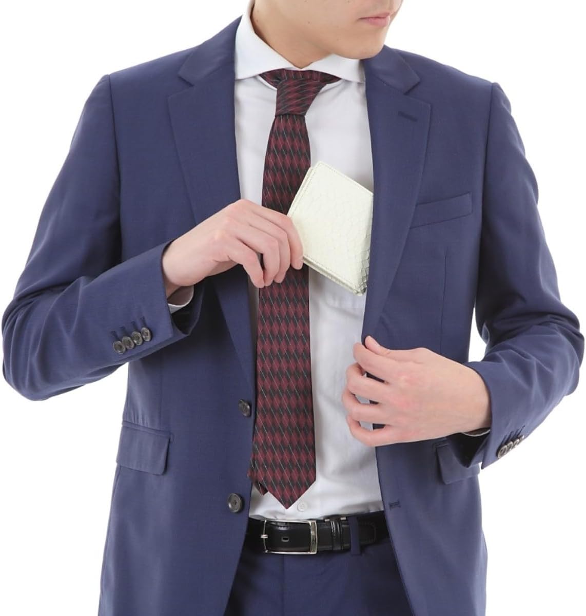 [ SakuraZen ] 白蛇 二つ折り財布 パイソン レザー 蛇革 金運財布 全面蛇革 無双仕上げ コンパクト スリム 職人手製 日本製 (本体のみ)