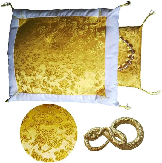 [ SakuraZen ] 金運アップグッズ 財布布団 風水 開運グッズ 皇帝龍のお財布 布団 で 金運 アップ 金運財布 お財布ふとん 縁あり (無限蛇大蛇ミニオブジェ)