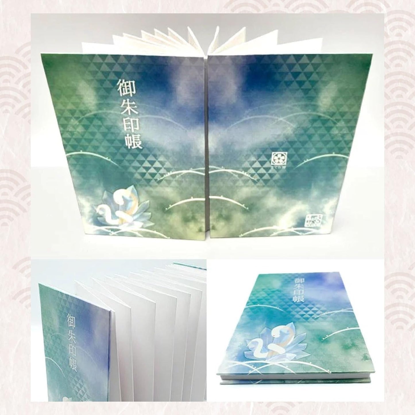 [ 水晶和紙 ] 御朱印帳 ご朱印帳 水晶和紙 朱印帳 集印帳 【 厄除招福 水晶 越前和紙 特殊加工紙 】 お守り 御守 開運 御城印帳 納経帳 スタンプ帳 書き置き 直書き 兼用 大判 182×121mm (白蛇)