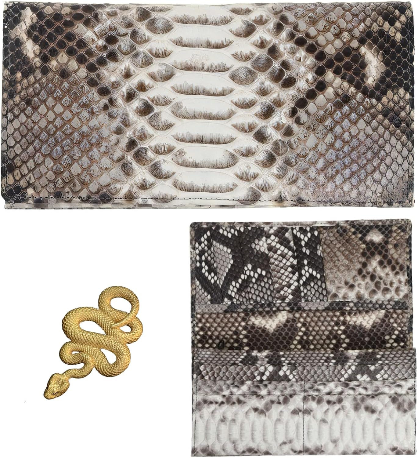 [ SakuraZen ] パイソン レザー 錦蛇 財布 蛇革 長財布 金運財布 全面蛇革 無双 ソフト マット仕上げ 職人 日本製 (無限蛇)