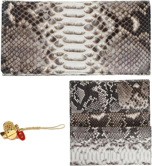 [ SakuraZen ] パイソン レザー 錦蛇 財布 蛇革 長財布 金運財布 全面蛇革 無双 ソフト マット仕上げ 職人 日本製 (打ち出の小槌根付)