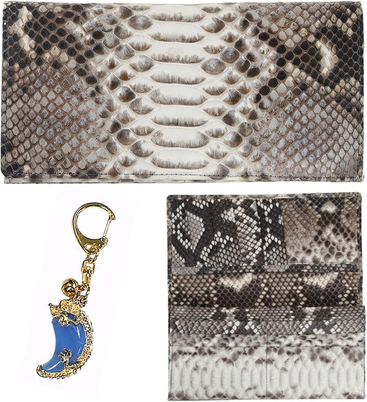 [ SakuraZen ] パイソン レザー 錦蛇 財布 蛇革 長財布 金運財布 全面蛇革 無双 ソフト マット仕上げ 職人 日本製 (勾玉昇龍)